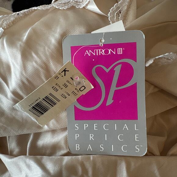 NWT Vintage 1970's Antron Nylon Lace Slip Midi Retro 26W - Picture 5 of 5